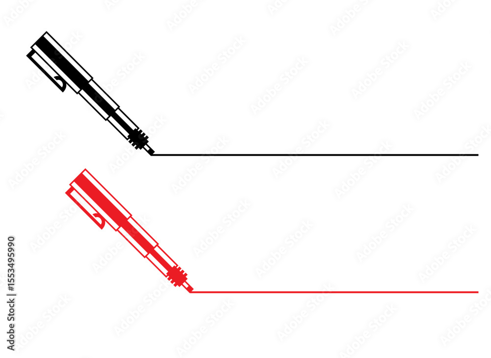 Fototapeta premium Felt Tip Marker Drawing a Line — Hand-Drawn Underline, Highlight Stroke, Graphic Element for Branding and Design