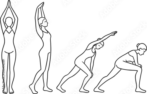 One Line Human Silhouette Drawing in Minimalist Style. Abstract One Line Art of Human Figures for Modern Design. Continuous Line Human Silhouette Illustration for Art Projects. Minimal Human Outline
