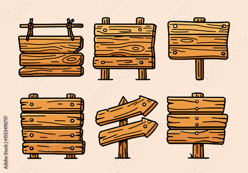 wood signage illustrations vector wooden sign