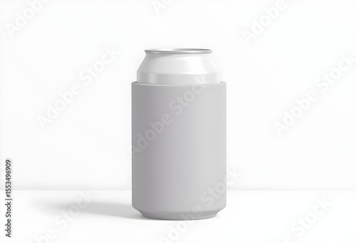 Insulated Foam Can Koozie on Plain White Background with Subtle Texture

