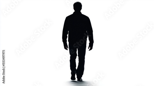 Man walking away silhouette.