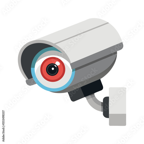 Isolated white background security camera for home or business surveillance