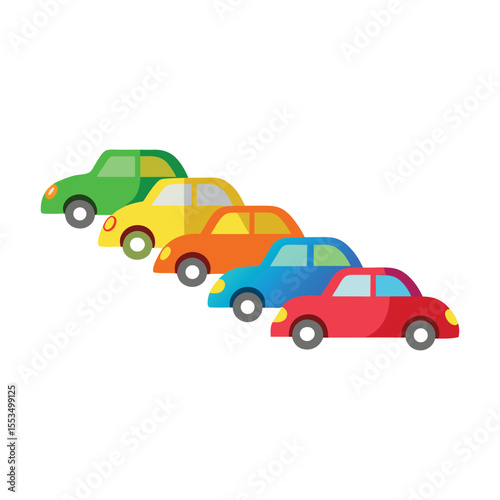 Vector illustration of cars on the road