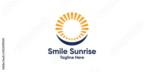 logo design sun and smile,design modern