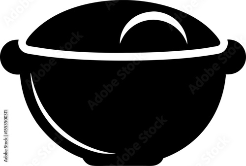 Baby Suction Bowl Silhouette Vector Illustration