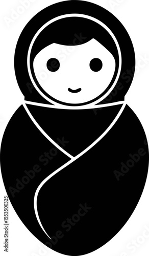 Baby Swaddle Silhouette Vector Illustration 