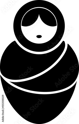 Baby Swaddle Silhouette Vector Illustration 