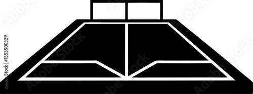 Tennis Court Silhouette Vector Illustration 