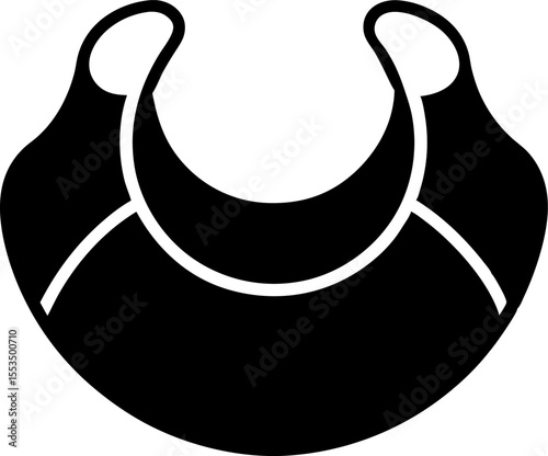 Baby Drool Bib Silhouette Vector Illustration 