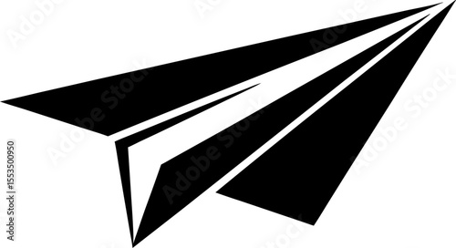 Direct Message Paper Plane Silhouette Vector Illustration