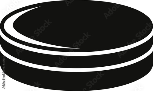 Hockey Puck Silhouette Vector Illustration 
