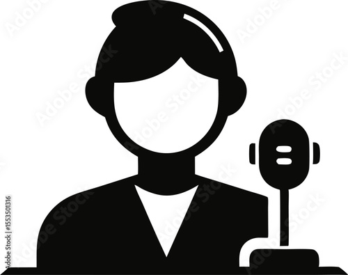 Live Broadcast Icon Silhouette Vector Illustration