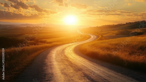 Sunset Road to Golden Fields.
