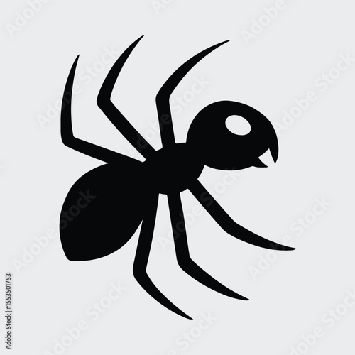 Silhouette ant insect crawling black isolated animal Vector illustration