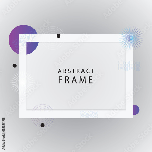 Abstract photo frame, vector modern style frame design
