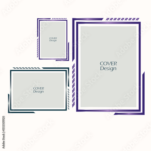 Abstract photo frame, vector modern style frame design
