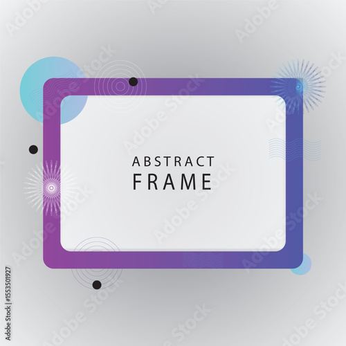 Abstract photo frame, vector modern style frame design