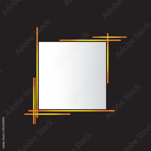 Abstract photo frame, vector modern style frame design