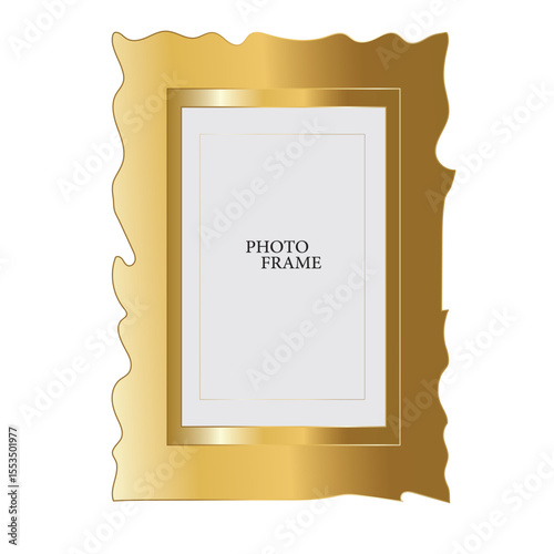Realistic golden picture frames collection. Modern poster mockup for artwork, photography, or advertising. Perfect for art galleries, interior decor, and branding. Vector illustration