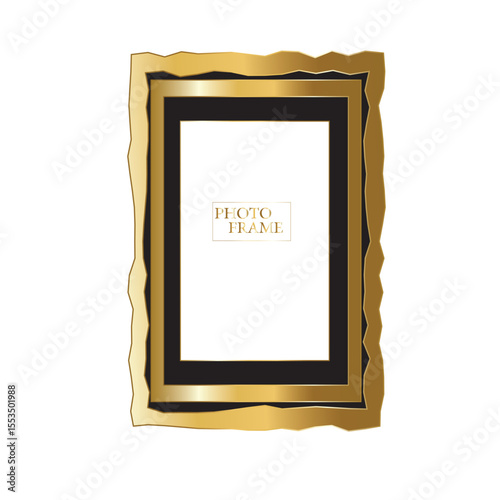 Realistic golden picture frames collection. Modern poster mockup for artwork, photography, or advertising. Perfect for art galleries, interior decor, and branding. Vector illustration