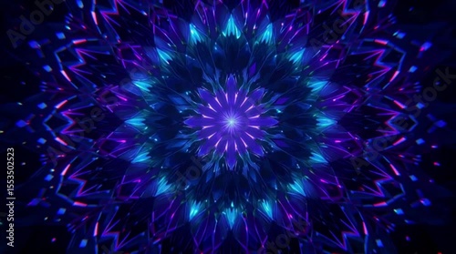 Abstract background video with glowing neon light geometric shapes and patterns for digital art