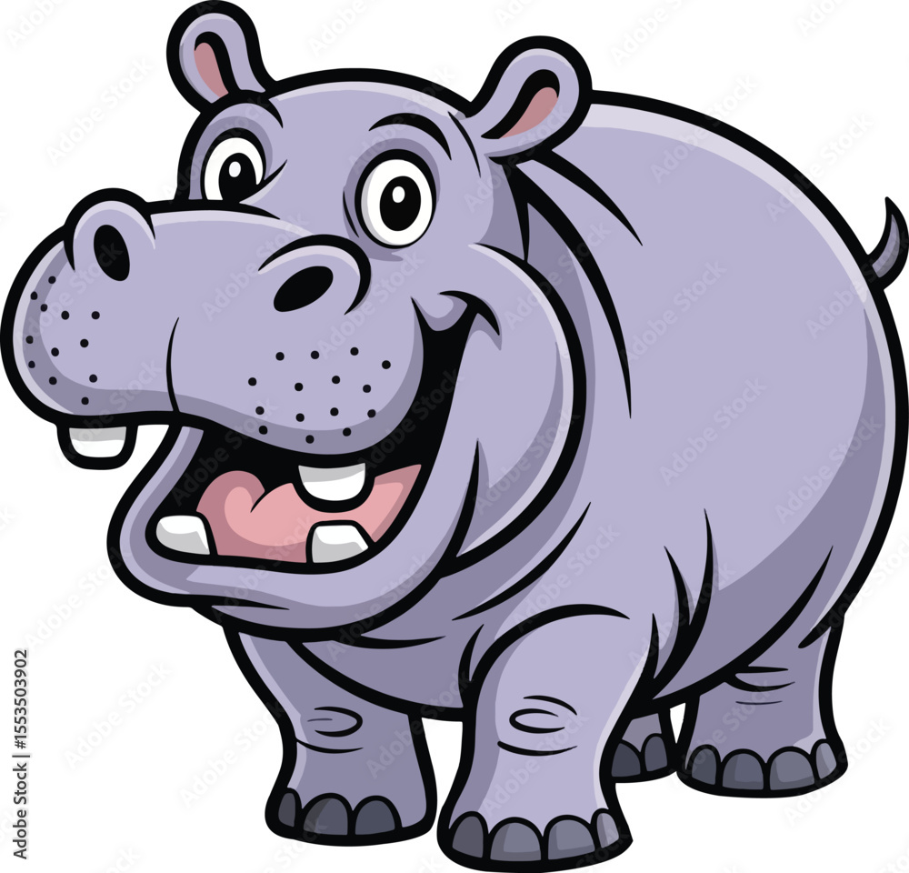 Fototapeta premium Cute Hippopotamus Vector