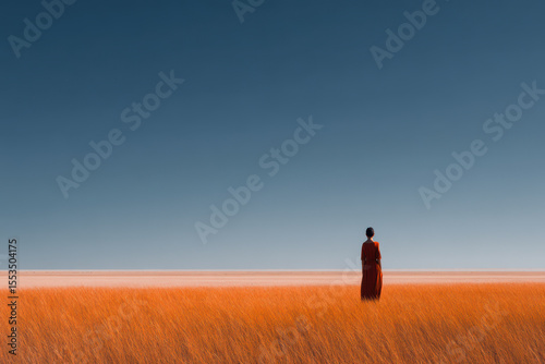 serene savanna plain in south africa under clear blue light essence of seasonal transition