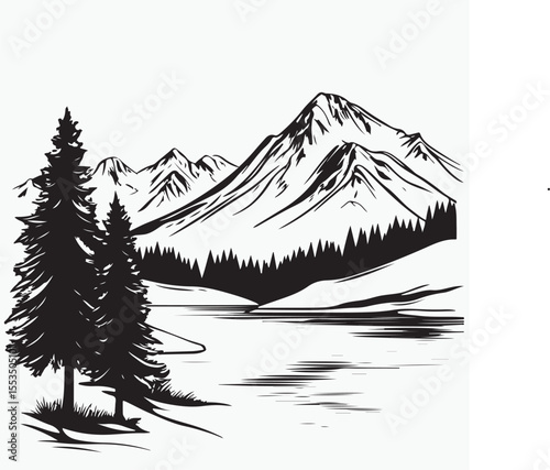 mountain landscape vector