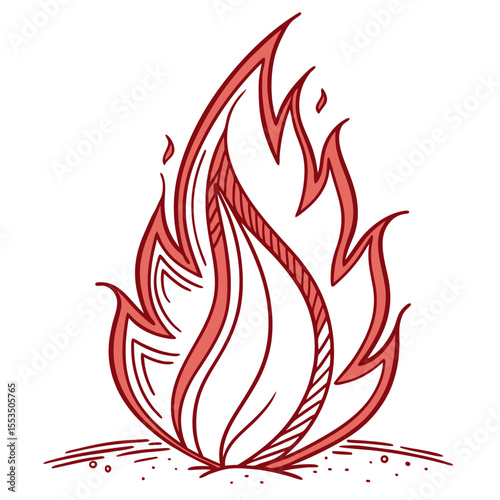 Fire sign. Fire flame icon isolated on white background. Vector illustration, fire and flames