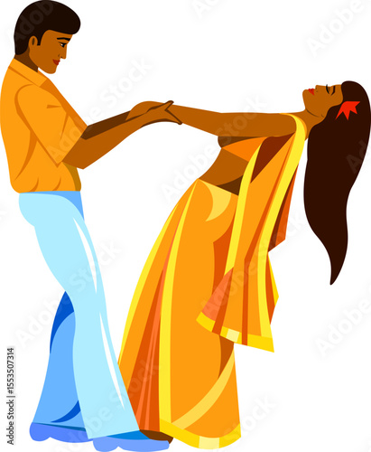 dancing young indian couple