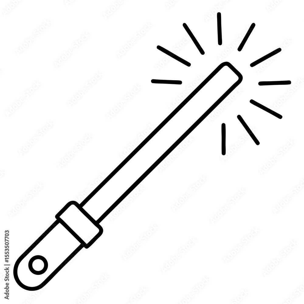 Naklejka premium Glow Stick Minimalist Line Art Vector