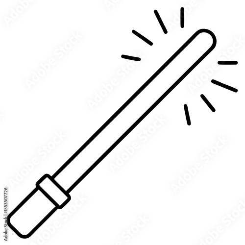 Glow Stick Minimalist Line Art Vector
