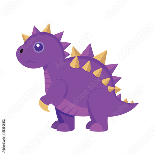 A cute cartoon vector illustration of a happy wild pink rhino, a funny character perfect for nature and safari-themed art