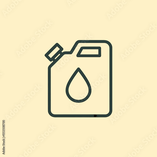 Oil container icon with drop symbol on light background  