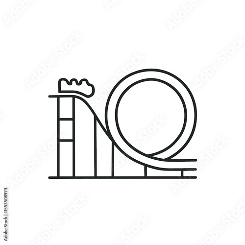 Roller coaster outline illustration in minimalistic style  