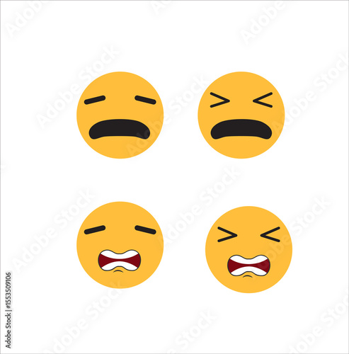 sad emoji vector set icon