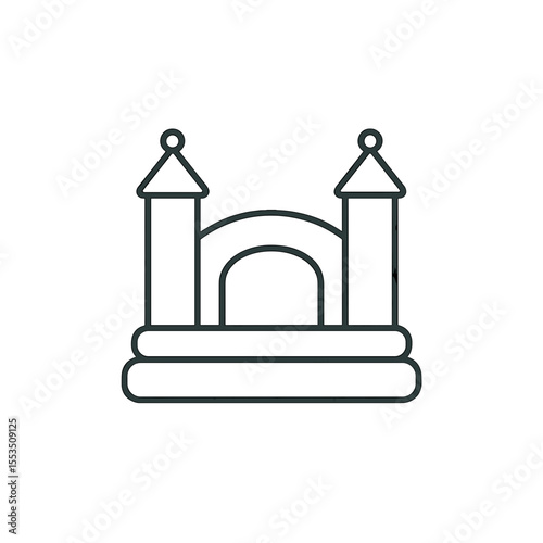 Outline of a children's inflatable bounce castle for outdoor fun  