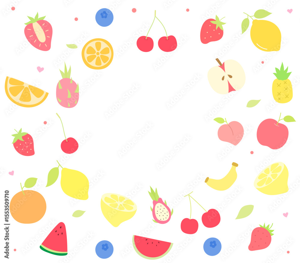 Obraz premium fruit collection in flat illustration style