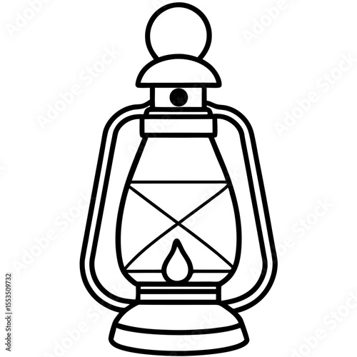 Lantern Light line art vector