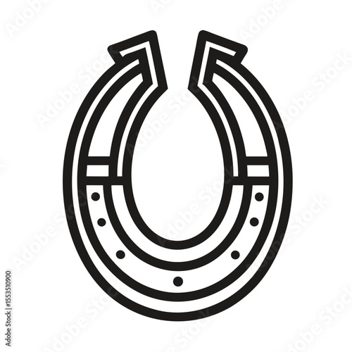 Horseshoe outline icon vector illustration design.