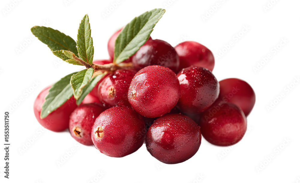custom made wallpaper toronto digital[Transparent Background PNG]Close-up of Fresh Red Cranberries with Leaves