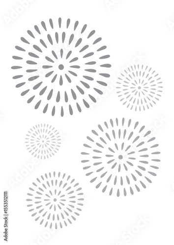Scattered Fireworks on White Vertical Background for Festive Flyers and Invitations