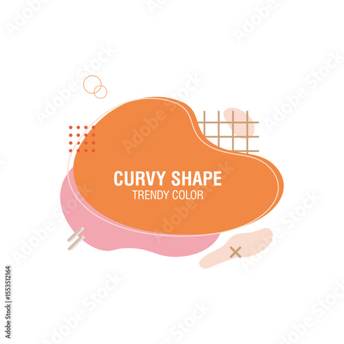 Dynamic fluid shape design ready to use web or print design. Geometric liquid forms, modern abstract vector of minimal curvy design. 