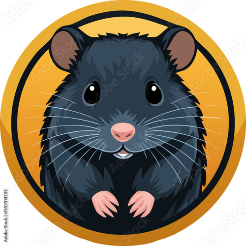 vector illustration of cartoon rat