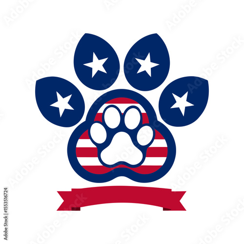 national k9 veterans day vector dog paw print