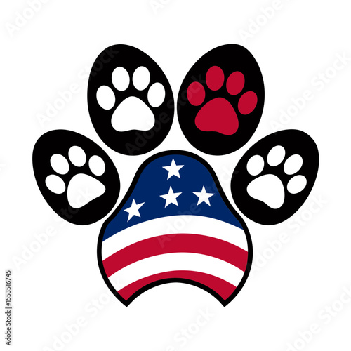 national k9 veterans day vector dog paw print