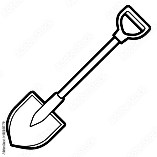 Minimalist Shovel Outline Illustration
