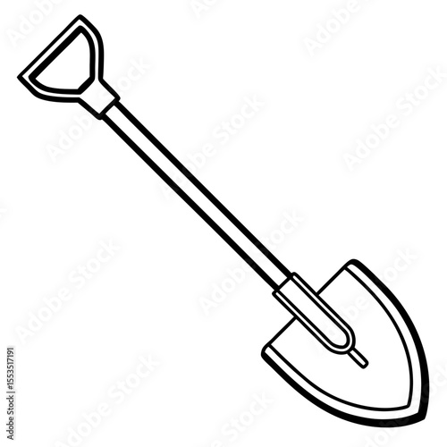 Minimalist Shovel Outline Illustration