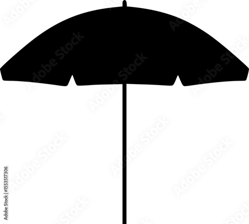 Minimal Beach Umbrella Silhouette Vector – Simple Summer Shade
