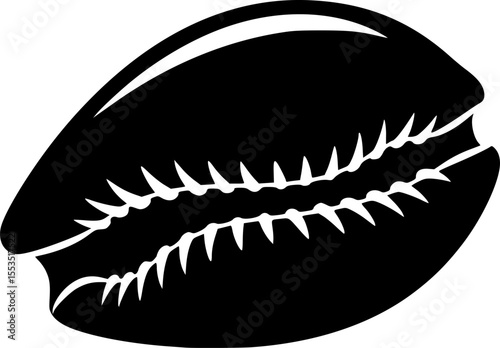 Cowrie Shell Silhouette Vector for Summer Themes – Minimalistic Beach and Ocean Icon Design

